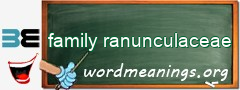 WordMeaning blackboard for family ranunculaceae